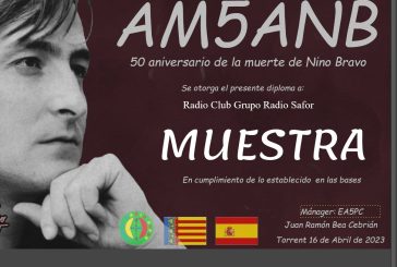 AM5ANB Diploma homenaje al cantante Nino Bravo en el 50 Aniversario de su muerte