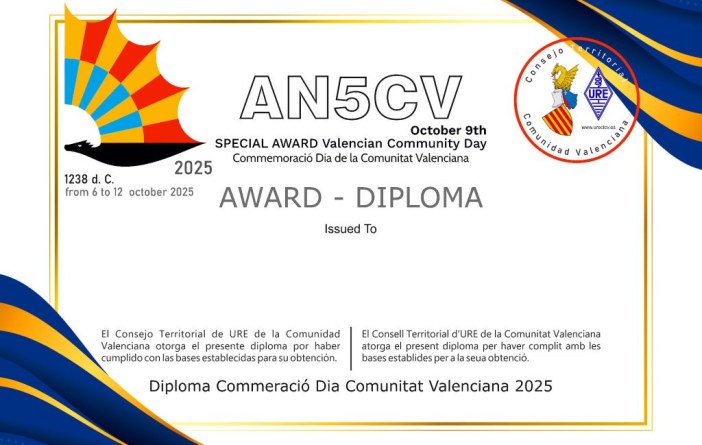 Diploma Día de la Comunidad Valenciana