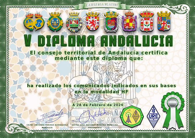 V Diploma día de Andalucía V Diploma día de Andalucía