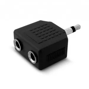 ficha adaptadora plug 35 mono a 2 jack 35 mono